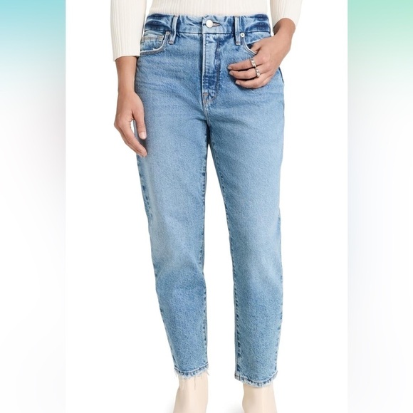 GOOD AMERICAN GOOD GIRLFRIEND HIGH SIZE 30/10 LIGHTWASH JEANS NWT - Picture 1 of 8